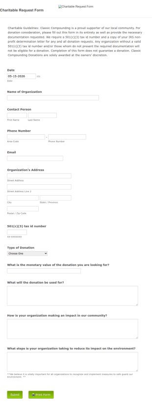 Charitable Request Form Template