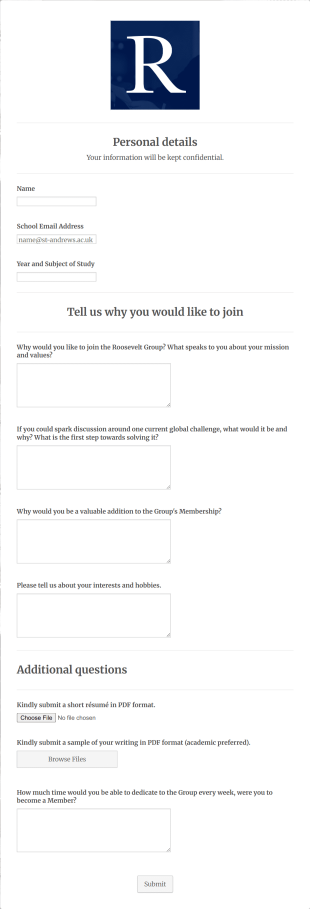 Charity Enrollment Form Template