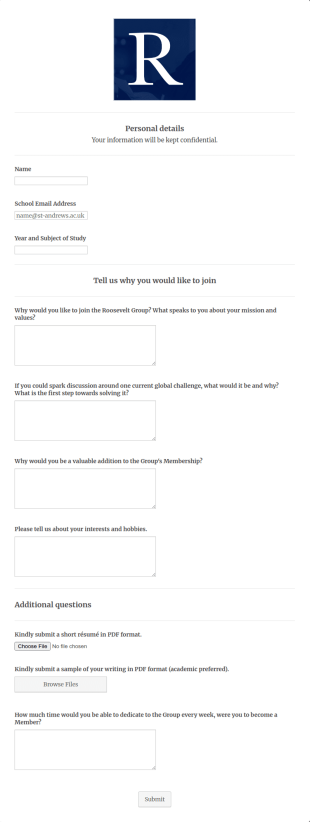 Charity Enrollment Form Template
