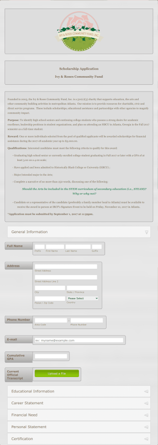 Charity Grant Application Form Template