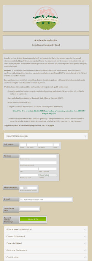 Charity Grant Application Form Template