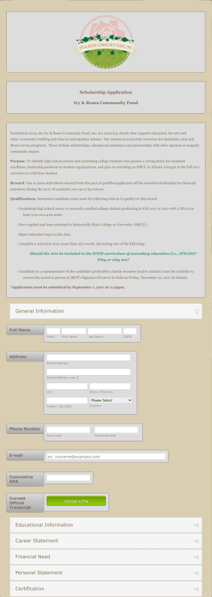 Charity Grant Application Form Template