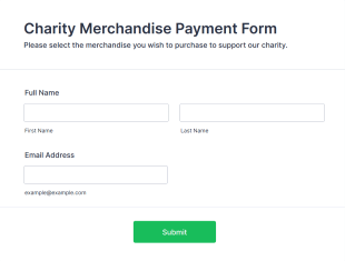 Charity Merchandise Payment Form Template