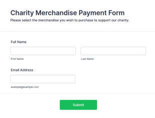 Charity Merchandise Payment Form Template