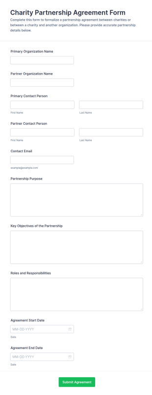 Charity Partnership Agreement Form Template