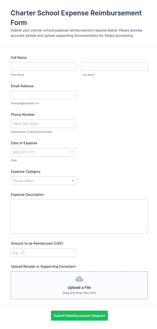Charter School Expense Reimbursement Form Template