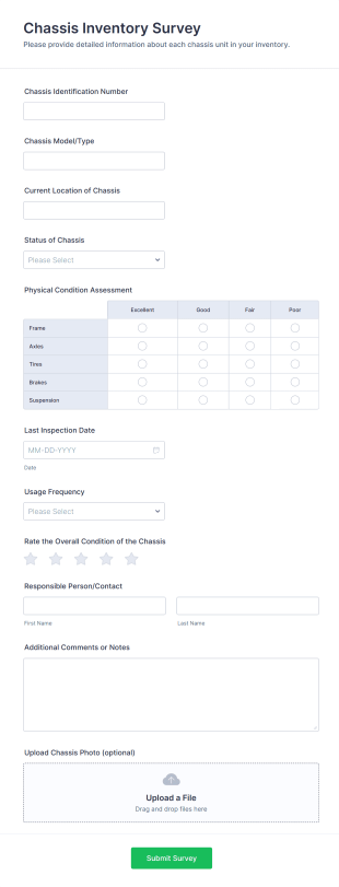 Chassis Inventory Survey Form Template