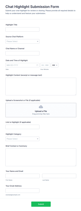 Chat Highlight Submission Form Template