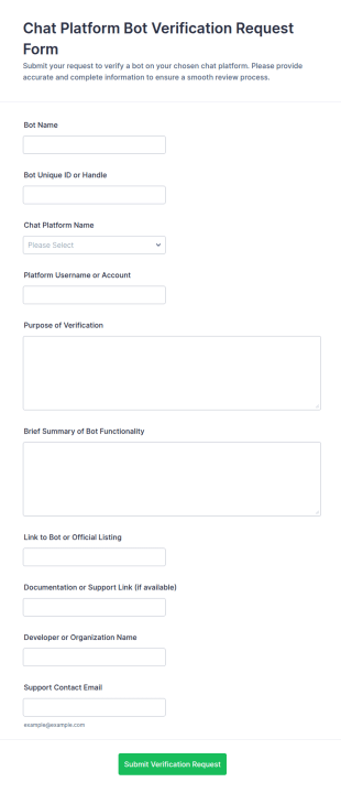 Chat Platform Bot Verification Request Form Template