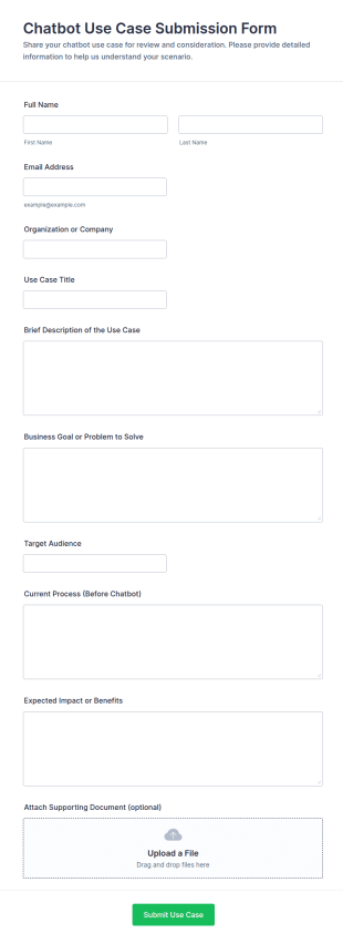 Chatbot Use Case Submission Form Template