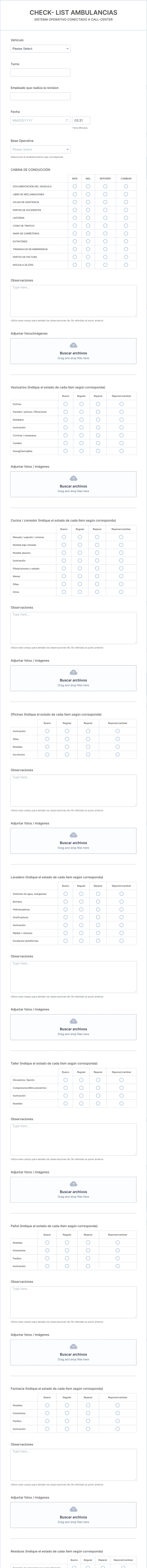 Check AMBULANCIAS Form Template