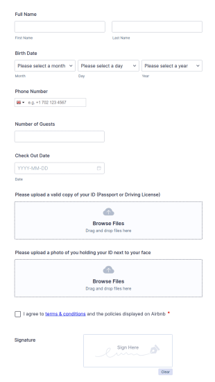 Airbnb Check In Form Template