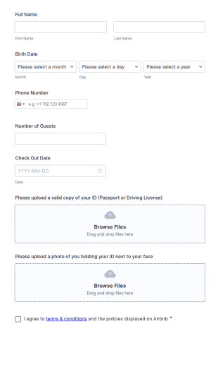 Airbnb Check In Form Template