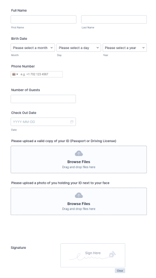 Airbnb Check In Form Template
