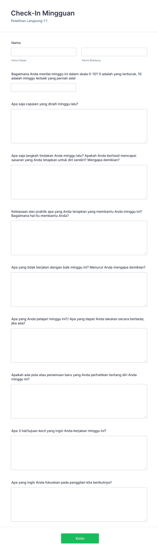 Check In Mingguan Form Template