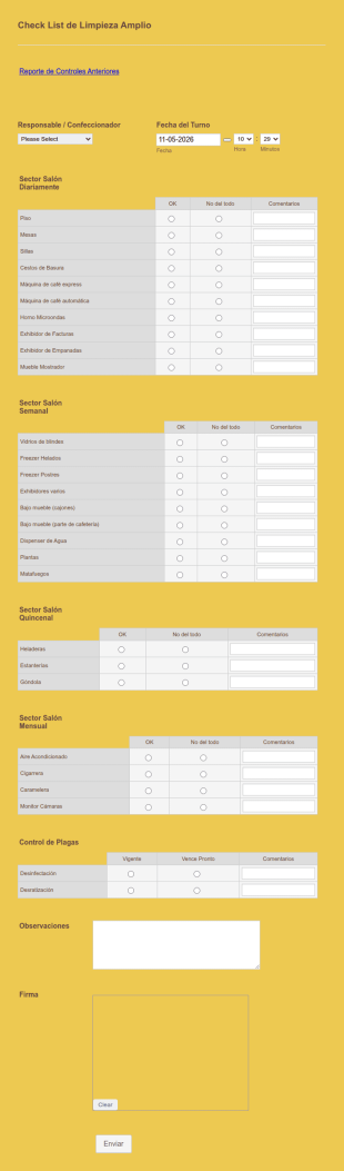 Check List De Limpieza Amplio Shell25