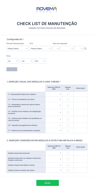 Check List De Manutenção