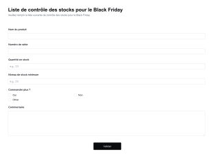 Check List D'inventaire Pour Le Black Friday Form Template