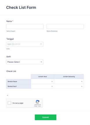 Check List Form Template