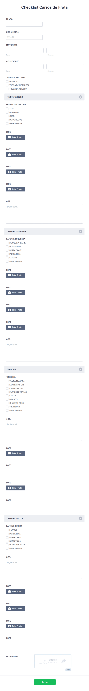 Checklist Carros De Frota