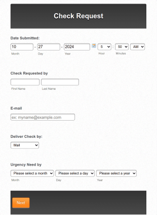 Check Request Form Template