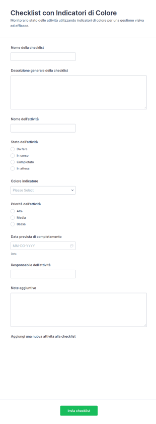 Checklist Con Indicatori Di Colore