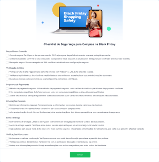 Checklist De Segurança Para Compras Na Black Friday Form Template