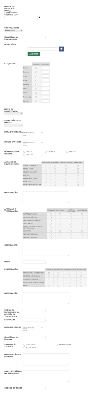 Checklist De Teste De Inspeção De Bomba De Vácuo