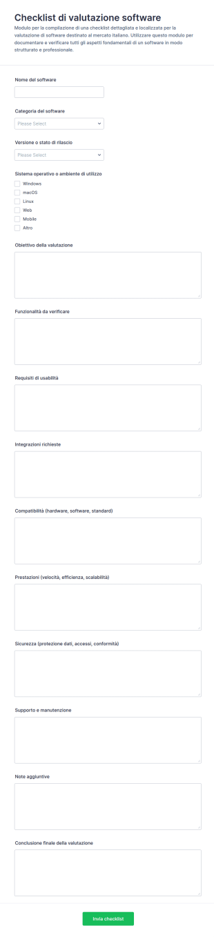 Checklist Del Software Per La Conformità E La Gestione
