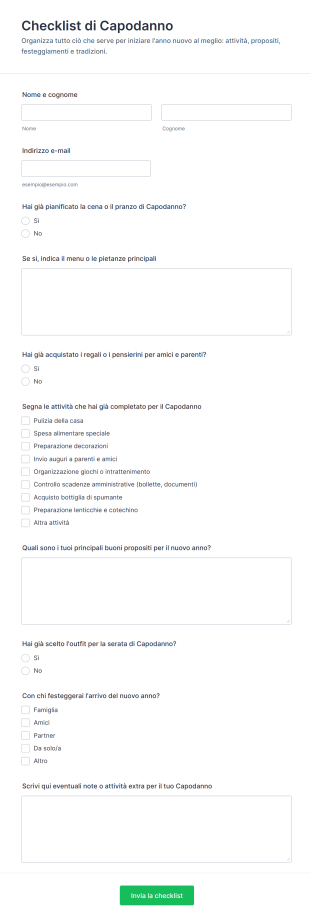 Checklist Di Capodanno