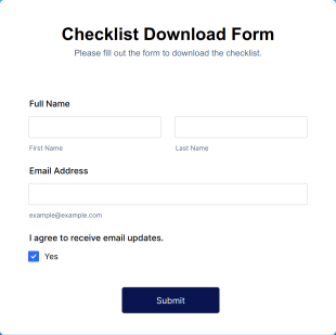 Checklist Download Form Template