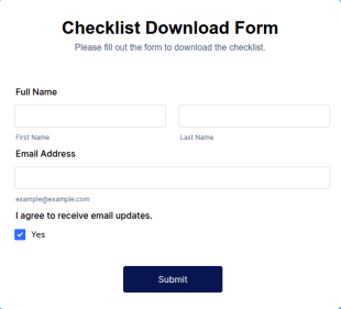 Checklist Download Form Template