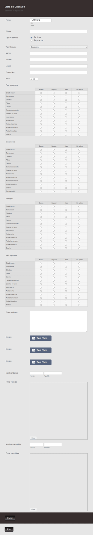 Checklist Maquinas