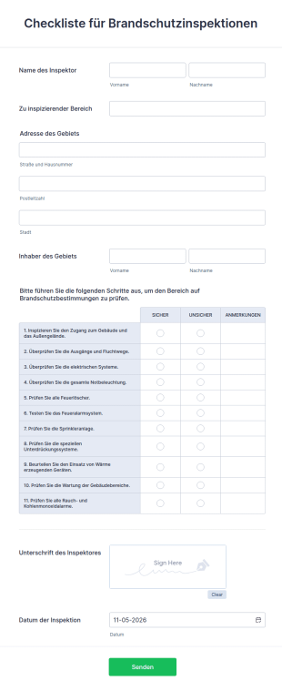 Checkliste Für Brandschutzinspektionen