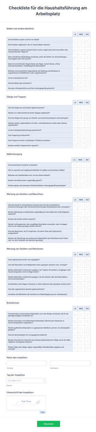 Checkliste Für Die Haushaltsführung Am Arbeitsplatz