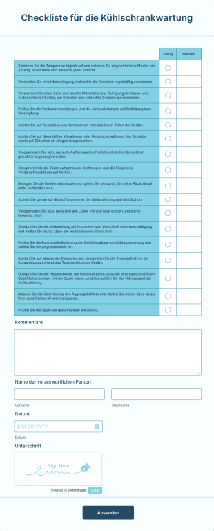 Checkliste Für Die Kühlschrankwartung
