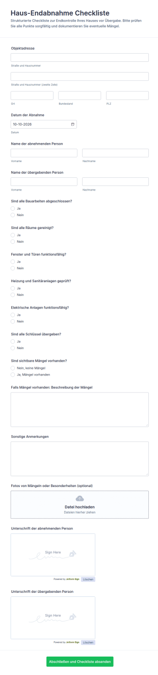 Checkliste Für Die Letzte Wohnungsabnahme