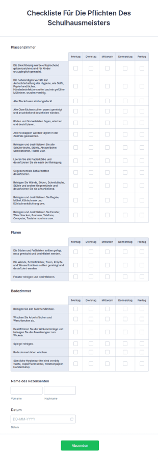 Checkliste Für Die Pflichten Des Schulhausmeisters