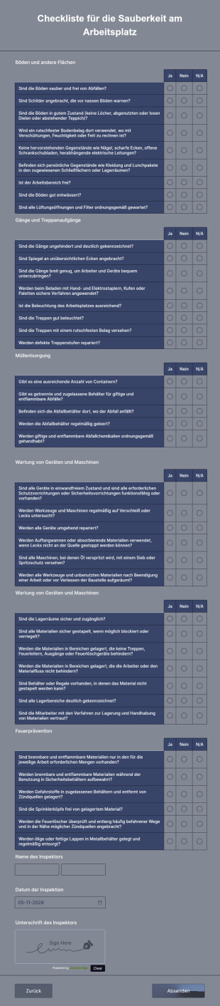 Checkliste Für Die Sauberkeit Am Arbeitsplatz