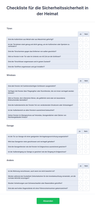 Checkliste Für Die Sicherheitssicherheit In Der Heimat