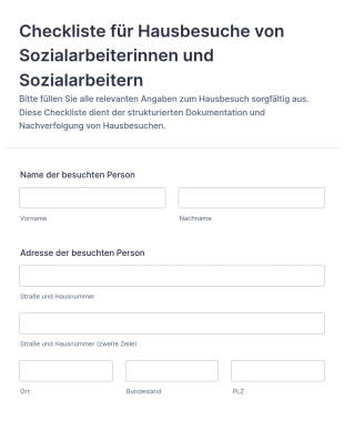 Checkliste Für Hausbesuche Von Sozialarbeiterinnen Und Sozialarbeitern