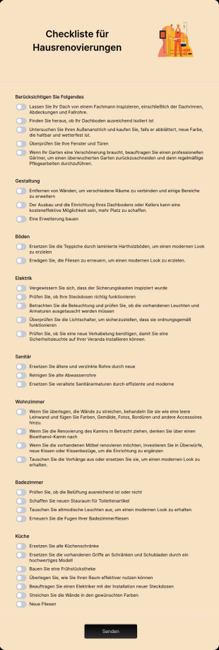 Checkliste Für Hausrenovierungen