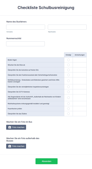 Checkliste Schulbusreinigung