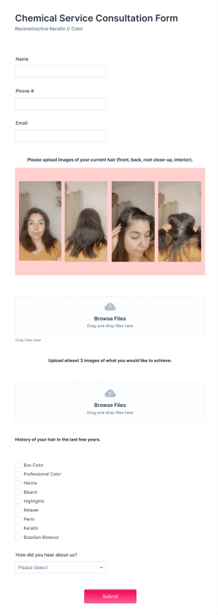 Reconstructive Keratin Consultation Form Template