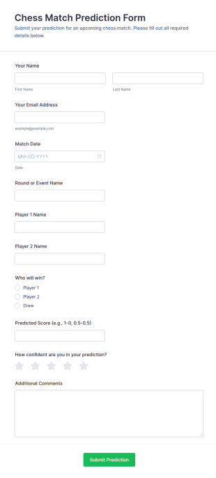 Chess Match Prediction Form Template