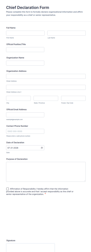 Chief Declaration Form Template
