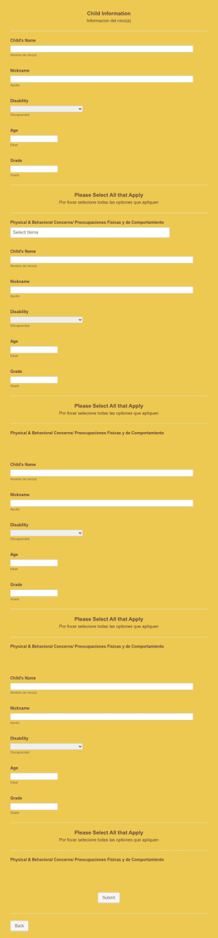 Child Concerns Report Form Template