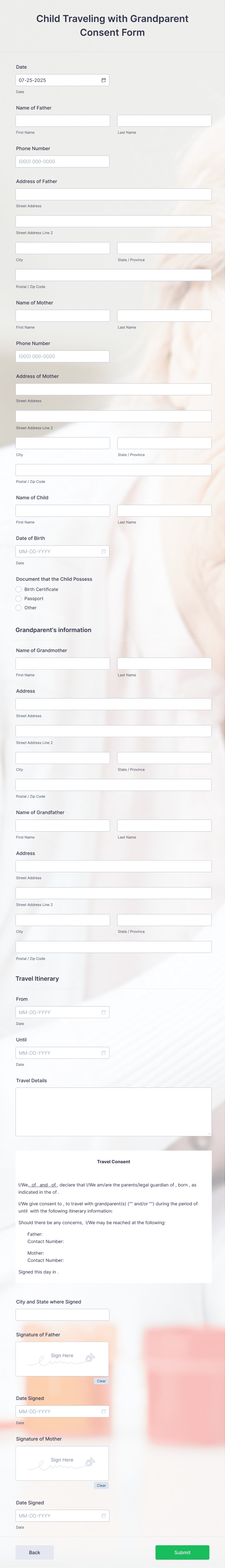 Child Traveling with Grandparent Consent Form Template | Jotform child-traveling-with-grandparent-consent-form-template-jotform