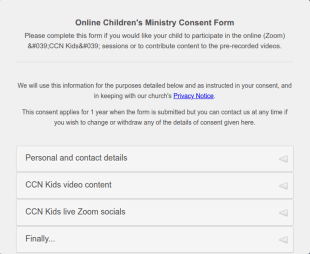 Childrens Ministry Consent Form Template
