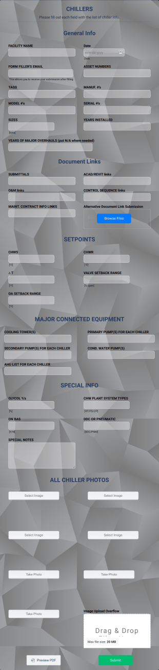 Chiller Form Template